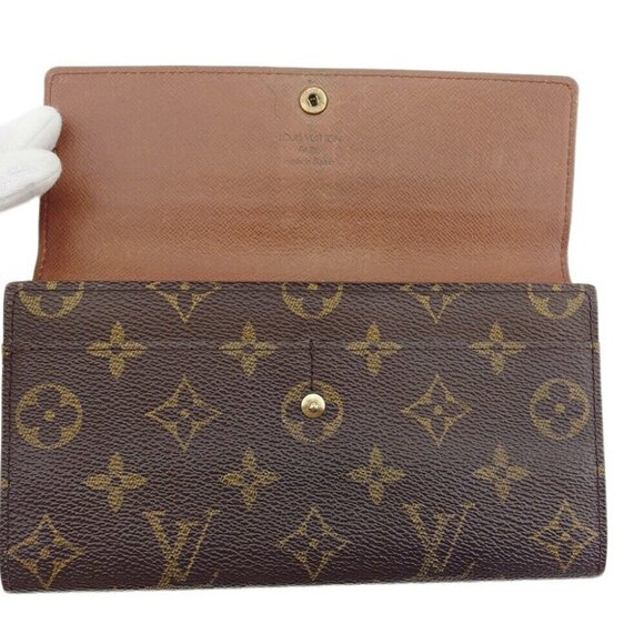 LOUIS VUITTON Long Wallet Monogram Beige Monogram Canvas Authentic USED - Picture 6 of 11